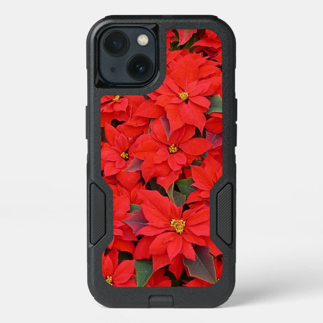 Red Poinsettias I Christmas Holiday Floral Photo Otterbox iPhone Case (Back)