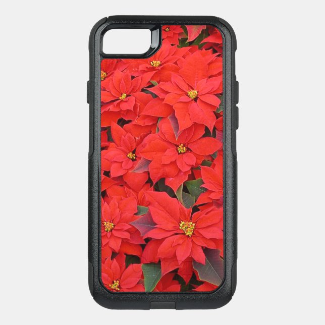 Red Poinsettias I Christmas Holiday Floral Photo Otterbox iPhone Case (Back)