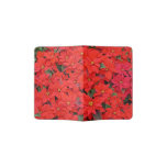 Red Poinsettias I Christmas Holiday Floral Photo Passport Holder