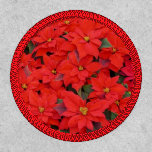 Red Poinsettias I Christmas Holiday Floral Photo Patch