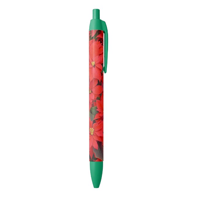 Red Poinsettias I Christmas Holiday Floral Photo Pen (Bottom (Vertical))