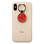 Red Poinsettias I Christmas Holiday Floral Photo Phone Ring Stand