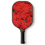 Red Poinsettias I Christmas Holiday Floral Photo Pickleball Paddle
