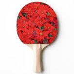 Red Poinsettias I Christmas Holiday Floral Photo Ping Pong Paddle