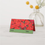 Red Poinsettias I Christmas Holiday Floral Photo Place Card