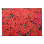 Red Poinsettias I Christmas Holiday Floral Photo Placemat
