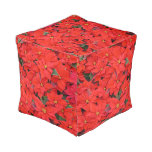 Red Poinsettias I Christmas Holiday Floral Photo Pouf