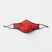 Red Poinsettias I Christmas Holiday Floral Photo Premium Face Mask (Front)