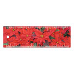 Red Poinsettias I Christmas Holiday Floral Photo Ruler