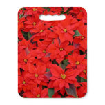 Red Poinsettias I Christmas Holiday Floral Photo Seat Cushion