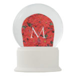 Red Poinsettias I Christmas Holiday Floral Photo Snow Globe