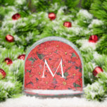 Red Poinsettias I Christmas Holiday Floral Photo Snow Globe
