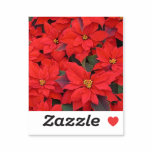 Red Poinsettias I Christmas Holiday Floral Photo Sticker