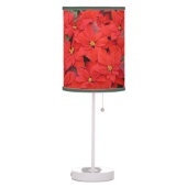 Red Poinsettias I Christmas Holiday Floral Photo Table Lamp (Left)