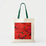 Red Poinsettias I Christmas Holiday Floral Photo Tote Bag