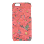 Red Poinsettias I Christmas Holiday Floral Photo Clear iPhone 6/6S Case