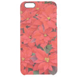 Red Poinsettias I Christmas Holiday Floral Photo Clear iPhone 6 Plus Case