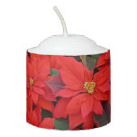 Red Poinsettias I Christmas Holiday Floral Photo Votive Candle