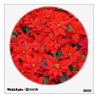 Red Poinsettias I Christmas Holiday Floral Photo Wall Sticker