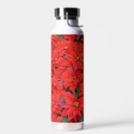 Red Poinsettias I Christmas Holiday Floral Photo Water Bottle