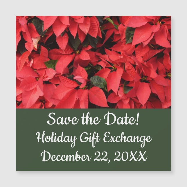 Red Poinsettias II Christmas Holiday Floral (Front)