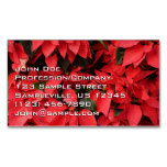 Red Poinsettias II Christmas Holiday Floral Business Card Magnet