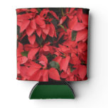 Red Poinsettias II Christmas Holiday Floral Can Cooler