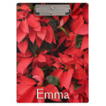 Red Poinsettias II Christmas Holiday Floral Clipboard