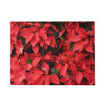 Red Poinsettias II Christmas Holiday Floral Doormat