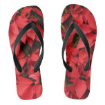 Red Poinsettias II Christmas Holiday Floral Flip Flops