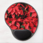 Red Poinsettias II Christmas Holiday Floral Gel Mouse Pad