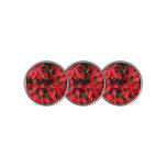 Red Poinsettias II Christmas Holiday Floral Golf Ball Marker