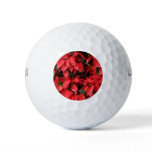 Red Poinsettias II Christmas Holiday Floral Golf Balls