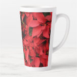 Red Poinsettias II Christmas Holiday Floral Latte Mug