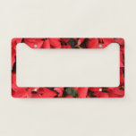 Red Poinsettias II Christmas Holiday Floral License Plate Frame