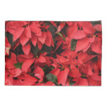 Red Poinsettias II Christmas Holiday Floral Pillow Case
