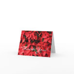 Red Poinsettias II Christmas Holiday Floral Thank You Card