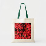 Red Poinsettias II Christmas Holiday Floral Tote Bag