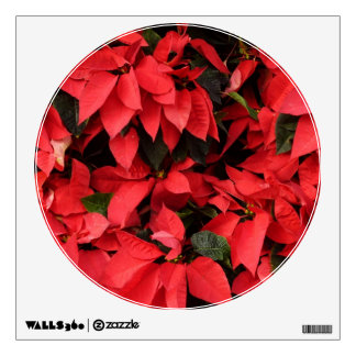 Red Poinsettias II Christmas Holiday Floral Wall Sticker