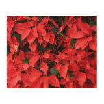 Red Poinsettias II Christmas Holiday Floral Wood Wall Decor