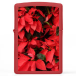 Red Poinsettias II Christmas Holiday Floral Zippo Lighter