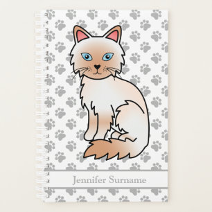 Red Point Birman / Ragdoll Cat And Paws & Text Planner