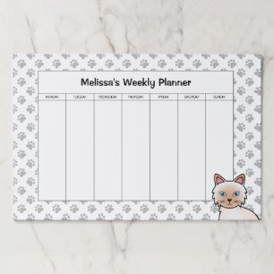 Red Point Birman / Ragdoll Cat Weekly Planner Paper Pad