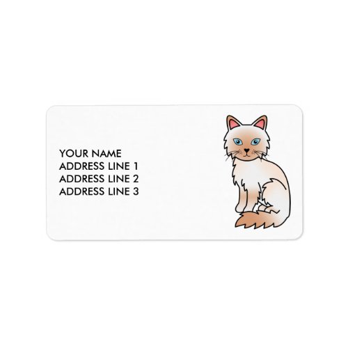 Red Point Birman  Ragdoll Cute Cat  Custom Text Label