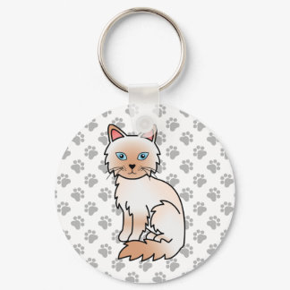 Red Point Birman / Ragdoll Cute Cat Illustration Keychain