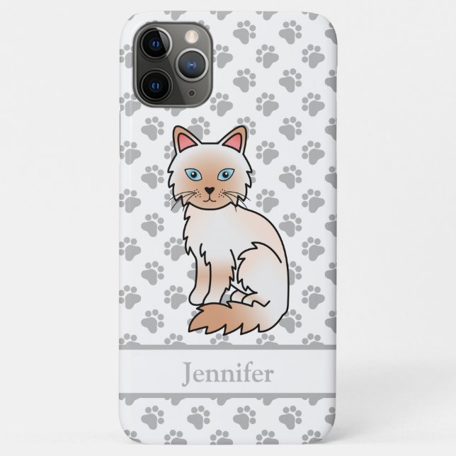 Red Point Birman / Ragdoll Cute Cat & Name Case-Mate iPhone Case (Back)