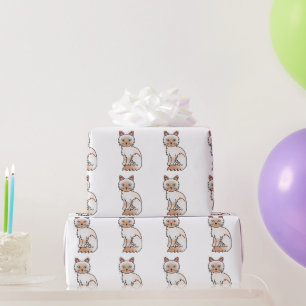 Red Point Birman / Ragdoll Cute Cat Pattern Wrapping Paper