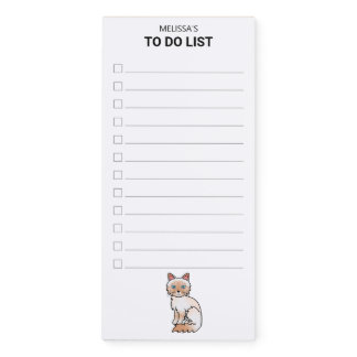 Red Point Tabby Birman Cat To Do List &amp; Name Magnetic Notepad