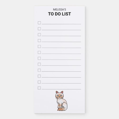 Red Point Tabby Birman Cat To Do List  Name Magnetic Notepad