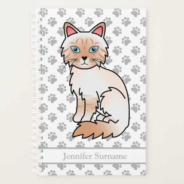 Red Point Tabby Birman/Ragdoll And Paws & Text Planner (Front)
